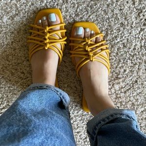 MissLola Mustard Yellow Sandals